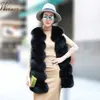 Moda Faux Fur Colete Casaco Mulheres Casual Rua Desgaste Peles Jacket Waistcoat Plus Size 3XL Sem Mangas Teddy Coat Feamle 211019