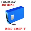 Bateria de íons de lítio de bicicleta elétrica Liitokala 18650 48V 30H Kit de conversão de bicicleta 1000W e carregador