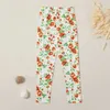 Vår och höst Casual Flower Allover Leggings for Kid Girl Floral Tights 210528