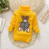 Girls Fashion Knitted Sweaters Winter Children Cartoon Pattern Sweater Kid Warm Clothing Lovely Outfit 1 8Y 210429