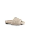 2021 Slide Winter Shearling Slipper Kvinnor Flat Mule Sandaler Waterfront Brown Flower Sandal Womens High Heels Skor 36-41 med Orange Box och Dammväska # LMT01 G