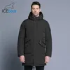 Abrigo de invierno de alta calidad, abrigo de moda simple, diseño de bolsillo grande, parkas de moda de marca con capucha cálida para hombre MW718D 211216