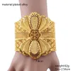 Luxury Indian Big Wide Bangle 24k Gold Color Flower Bangles For Women African Dubai Arab Wedding Jewelry Gifts