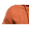 Yeni Tasarım Hoodied Uzun Kollu Keten Gömlek Erkekler Katı Renk 100% Pamuk Kaliteli Kazak Gömlek Erkekler Için Streetwear Erkek Gömlek 210410
