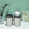 12 oz Sublimation peut refroidisseur gobelets en argent blanc tasses à vin en acier inoxydable 2-1 koozies gobelet isolé sous vide à double paroi bouteille de soda à thé au lait portable