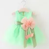 Baby Girls Big Bowknot Infant Party Dress For Toddler Girl First Birthday Baptism Clothes Double Formal Tutu Dresses K1 Q0716