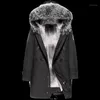 Hommes cuir Faux hiver veste vrai manteau naturel Parka hommes vêtements 2021 hommes luxe fourrure chaud Jacktes grande taille JS15 YY231
