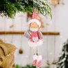 Juldekoration Buffalo Plaid Angel Girl Doll Pendant Xmas Tree Hängande Ornament Semester Nyår Gåvor XBJK2110