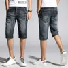 Casual smal passform shorts för män demin jogger streetwear stil man kläder kort byxor biker knä längd lyx hip hop jeans cqy 210716