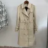 HIGH STREET Fall Winter Designer Fashion Women's Elegant Double Breasted Lion Buttons Belt Trench Coat 210812