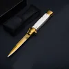 Горизонтальный складной нож ACK White Godfather Stiletto Mafia, автоматические карманные ножи, 9 дюймов, инструменты EDC