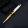 Das 9'' ACK White Godfather Stiletto Mafia Horizontal Klappmesser Automatische Taschenmesser Zoll 9 EDC Tools