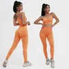 NORMOV Eşofman Kadınlar Dikişsiz Düz Renk Iki Parçalı Setleri Spor Spor Sutyen Ve Yüksek Bel Tayt Spor Kıyafetleri 210819
