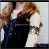 Bracelets porte-bonheur Jewelryfashion Creative Black Lace Arm Chain Pendant - Vente de bijoux Drop Delivery 2021 I4Uk5