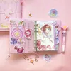 Japonês sakura solto-folha diário notebook kawaii viajar jornal spiral A6 organizador diário planejador organizador bullet rosa 210611