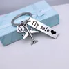 Keychains Custom Initial A-Z Letters Airplane Key Chain Drive Safe Keychain Couples Men Boyfriend Flight Attendant Gift Keyring