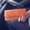 Brieftaschen Frauen Hohl Boho Leder Weibliche Casual Handtaschen Dame Feste Kupplung Taschen Telefon Karte Halter Lange Geldbörse Paar 2021