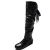 Stövlar 2021 Autumn Winter Women Round Toe Women's Platform Fashion Black Shoes Woman bekväm damer Kvinna