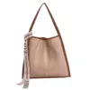 Schoudertassen Grote capaciteit Dames Herfst All-Plooited One-Shoulder Handtas Design Bucket Bag