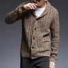 Fashion Brand Sweater Man Cardigan Thick Slim Fit Jumpers Knitwear High Quality Autumn Korean Style Casual Mens Clothes 210813
