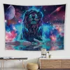 Tapisches animales magiques Wolf Lion Cat Forest Forest Tapestry Mur de tapisserie suspendue Tissu décoratif pour dortoir Rome Gard6241329