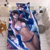 Bikini Sexy Girls Giappone Anime Letting Set Giappone Coperchio piumino anime per copertura per camera da letto Set di copertura trapunta per letti in tessile 3 pezzi324122486861