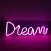 2021 test Dream Neon Sign LED Rose Bleu Blanc Chaud Couleurs Signes Éclairage de Vacances 39 13 5cm avec box234C