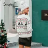 Weihnachten Cartoon-Muster Frauen Pullover Herbst Winter Oansatz Langarm Pullover Schwarz Weiß Kausalen Niedlichen Strickpullover 211221