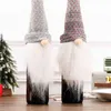 30 Pcs Christmas Cover Long Hat Plush Gnome Wine Bottle Cap Topper Holiday Dining Table Decorations Whole X2239B