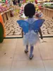 Glitter Butterfly Fairy Wing Wand Crown Set kızlar parti fantezi elbise destekler doğum günü hediyesi Noel çantası dolgu mavi