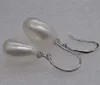 Boucles d'oreilles en argent tibétain, perles d'eau douce baroques blanches rares naturelles de 10 à 14mm, lustre suspendu