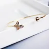 Yobest Charm Bracelet para mujer brazalete abierto nueva moda elegante mariposa circón pulsera parejas joyería fiesta regalos Q0719