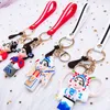 China Style Cute Cartoon Peking Opera Keychain Lovely Key Ring School Bag Backpack Decorations Pendant Women Bag Charm Charm