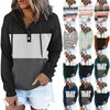 Sweats à capuche pour femmes Sweatshirts Casual Womens Hooded Leopard Print Button Down Drawstring Pocket Long Sleeve Pull Moletom