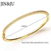 Jinju Luksusowy Rose Gold Color Bransoletka Dla Kobiet Okrągły mankiety Bransoletki Matki Dnia Prezenty Biżuteria Pulseras Q0717