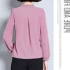 Primavera Manga Longa Sólida Mulheres Blusa Chiffon Casual Vintage Plus Size Cardigan Shirt Tops Feminino Blusas 7922 50 210508