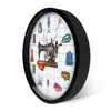 Salle d'artisanat Art mural horloge montre Quilting temps couturière coudre accessoires Machine à coudre décor à la maison cadeau pour ses horloges