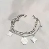 Mode luxe vrouwelijke meerlaagse armband klassiek designer ontwerp vierkant klavertje vier 3 kleuren rond twee lagen voor dames Cuff262x