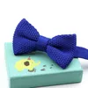 Fashion Single Deck Children Solid Color Bowknot Lovely Knit Bowtie Adjustable Neckwear Designer Knitting Kid Butterfly Bow Tie