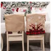 Couvre-chaise de Noël durable décor banquet siège arrière décoration mignon wapuche santa claus broderie de cuisine en lin chaises de salle à manger couverture du festival des vacances festival jy0783