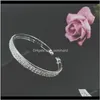 Droga de charme Droga 2021 Estilo de alta qualidade Noble Woman Crystal Bangle Gifts Jóias Manual puro Bracelets ajustáveis ​​para casais Aniversário