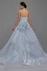 Splendido abito da sposa abito da ballo blu avorio colorato 2021 corsetto con scollo a cuore indietro applicazioni di pizzo principessa abiti da sposa non bianchi su misura