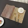 Mats & Pads Cross-border European Placemat El Heat-resistant Cup Mat PVC Hollow Home Decoration Light Luxury Bronzed Table Customization