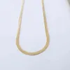 Never Fade 18K Real Gold Filed Stainls Steel Flat Chain Necklace for Women20879927090