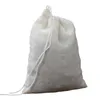 Portatile 50 pezzi mussola riutilizzabile borsa con coulisse conservazione degli alimenti sfusi imballaggio sapone da bagno filtro alle erbe bustine di tè medicina cinese a base di erbe filtri per condimenti WH0035