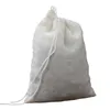 Portable 50 Pcs Muslin Reusable Drawstring Bag Bulk Food Storage Packing Bath Soap Herbs Filter Tea Bags Chinese Herbal Medicine Condiment Filters WH0035