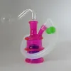 Oil Dab Rig Bong Mini Hookah Recycler Glass Water Bongs With 10mm Burner Pipe Silicone Hose Drip Tip Perc Smoking Pipes Percolator