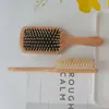 Wood Comb Professional Healthy Paddle Cushion Hair Loss Massage Brush Hairbrush Comb Scalp Hair Care Healthy Wooden Comb 5502 Q2