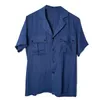Mäns Casual Shirts S-6XL !! 2022 Kortärmad skjorta Navy Blue Black Linne Overaller