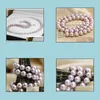 Naszyjniki z koralikami wisiorki biżuteria 9-10 mm naturalny fioletowy naszyjnik perłowy 18 cali 925 Sier zapięcie dla kobiet dostawa 2021 MQ7JB